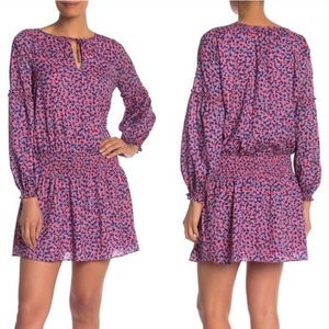 Parker Vibrant Pink and Blue Long Sleeve Dress